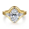 Gabriel & Co. Dedication - 14K White-Yellow Gold Compass Prong Oval Diamond Engagement Ring