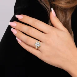 Gabriel & Co. Dedication - 14K White-Yellow Gold Compass Prong Oval Diamond Engagement Ring