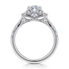 Hot Gabriel & Co. Dee - 14K White Gold Marquise Shape Three Stone Lotus Diamond Engagement Ring