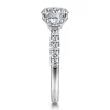 Clearance Gabriel & Co. Dee - 14K White Gold Round Three Stone Lotus Diamond Engagement Ring