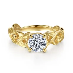 Outlet Gabriel & Co. Deigna - 14K Yellow Gold Split Shank Round Diamond Engagement Ring