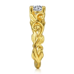 Outlet Gabriel & Co. Deigna - 14K Yellow Gold Split Shank Round Diamond Engagement Ring