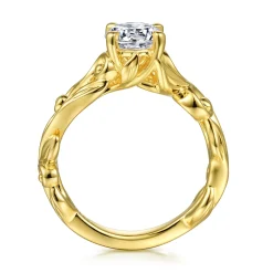 Outlet Gabriel & Co. Deigna - 14K Yellow Gold Split Shank Round Diamond Engagement Ring