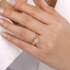Outlet Gabriel & Co. Deigna - 14K Yellow Gold Split Shank Round Diamond Engagement Ring
