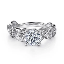 Sale Gabriel & Co. Deigna - Platinum Split Shank Round Diamond Solitaire Engagement Ring