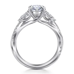 Discount Gabriel & Co. Deisha - 14K White Gold Twisted Marquise Shape Diamond Engagement Ring