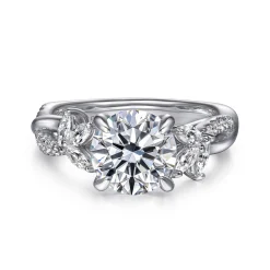 Online Gabriel & Co. Deisha - 14K White Gold Twisted Round Diamond Engagement Ring