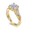 Discount Gabriel & Co. Deisha - 14K Yellow Gold Twisted Round Diamond Engagement Ring