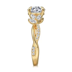 Discount Gabriel & Co. Deisha - 14K Yellow Gold Twisted Round Diamond Engagement Ring