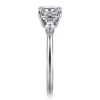 Hot Gabriel & Co. Dela - 14K White Gold Cushion Cut Three Stone Diamond Engagement Ring