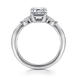 Online Gabriel & Co. Dela - 14K White Gold Emerald Cut Three Stone Diamond Engagement Ring
