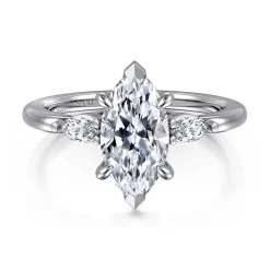 Online Gabriel & Co. Dela - 14K White Gold Marquise Shape Three Stone Diamond Engagement Ring