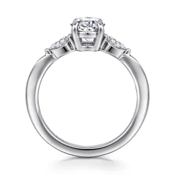 Outlet Gabriel & Co. Dela - 14K White Gold Oval Three Stone Diamond Engagement Ring