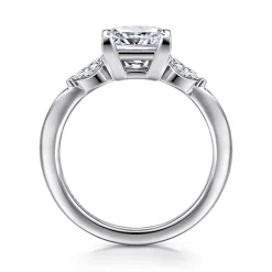 Hot Gabriel & Co. Dela - 14K White Gold Princess Cut Three Stone Diamond Engagement Ring