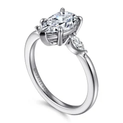 Online Gabriel & Co. Dela - 14K White Gold Princess Cut Three Stone Diamond Engagement Ring