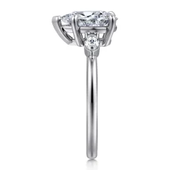 Online Gabriel & Co. Dela - 14K White Gold Princess Cut Three Stone Diamond Engagement Ring
