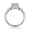 New Gabriel & Co. Dela - 14K White Gold Round Three Stone Diamond Engagement Ring