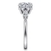 Clearance Gabriel & Co. Dela - 14K White Gold Round Three Stone Diamond Engagement Ring
