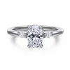 Gabriel & Co. Dela - 14K White Gold Three Stone Oval Diamond Engagement Ring