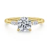 Outlet Gabriel & Co. Dela - 14K Yellow Gold Round Three Stone Diamond Engagement Ring