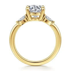 Online Gabriel & Co. Dela - 14K Yellow Gold Round Three Stone Diamond Engagement Ring