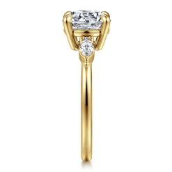 Online Gabriel & Co. Dela - 14K Yellow Gold Round Three Stone Diamond Engagement Ring
