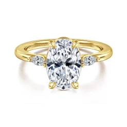 Online Gabriel & Co. Dela - 14K Yellow Gold Three Stone Oval Diamond Engagement Ring