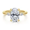 Hot Gabriel & Co. Dela - 14K Yellow Gold Three Stone Oval Diamond Engagement Ring