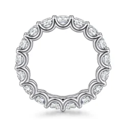 Outlet Gabriel & Co. Delfina - 14K White Gold Scallop Setting Round Diamond Eternity Band - 3.7 ct