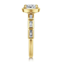 Outlet Gabriel & Co. Delphe - 14K Yellow Gold Cushion Cut Diamond Engagement Ring