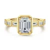 Discount Gabriel & Co. Delphe - 14K Yellow Gold Emerald Cut Diamond Engagement Ring