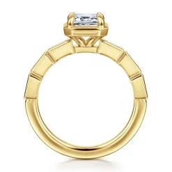 Discount Gabriel & Co. Delphe - 14K Yellow Gold Emerald Cut Diamond Engagement Ring
