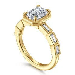 Discount Gabriel & Co. Delphe - 14K Yellow Gold Emerald Cut Diamond Engagement Ring