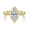 New Gabriel & Co. Delphe - 14K Yellow Gold Marquise Shape Diamond Engagement Ring