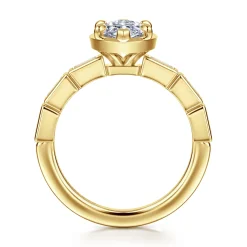 New Gabriel & Co. Delphe - 14K Yellow Gold Marquise Shape Diamond Engagement Ring