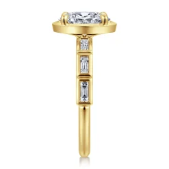 Clearance Gabriel & Co. Delphe - 14K Yellow Gold Oval Diamond Engagement Ring