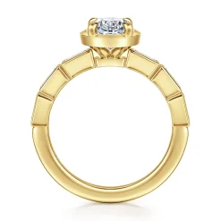 Clearance Gabriel & Co. Delphe - 14K Yellow Gold Oval Diamond Engagement Ring