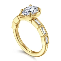 Hot Gabriel & Co. Delphe - 14K Yellow Gold Pear Shape Diamond Engagement Ring