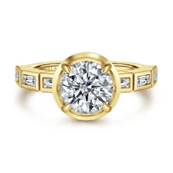 Gabriel & Co. Delphe - 14K Yellow Gold Round Diamond Engagement Ring