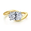 Hot Gabriel & Co. Delphi - 14K Mix of White and Yellow Gold Bypass Oval Engagement Ring