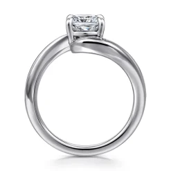 Hot Gabriel & Co. Delphi - 14K White Gold Bypass Cushion Cut Diamond Engagement Ring