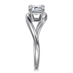 Hot Gabriel & Co. Delphi - 14K White Gold Bypass Emerald Cut Diamond Engagement Ring