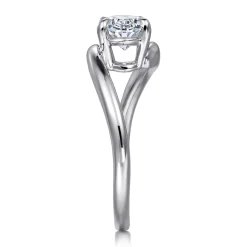 Clearance Gabriel & Co. Delphi - 14K White Gold Bypass Oval Diamond Engagement Ring