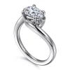 New Gabriel & Co. Delphi - 14K White Gold Bypass Pear Shape Diamond Engagement Ring