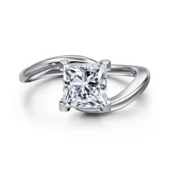 Online Gabriel & Co. Delphi - 14K White Gold Bypass Princess Cut Diamond Engagement Ring