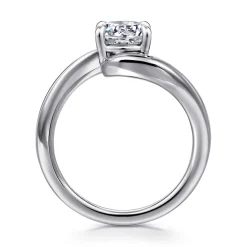 Best Gabriel & Co. Delphi - 14K White Gold Bypass Round Diamond Engagement Ring