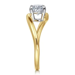 Online Gabriel & Co. Delphi - 14K White-Yellow Gold Bypass Oval Diamond Engagement Ring