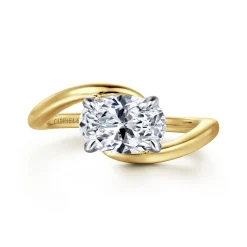 Online Gabriel & Co. Delphi - 14K White-Yellow Gold Bypass Oval Diamond Engagement Ring