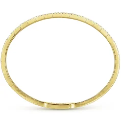 New Gabriel & Co. Demure - Closed Bangle Bracelet 14K Yellow Gold Diamond 0.75ct
