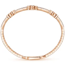 Online Gabriel & Co. Demure - 14K Rose Gold Bangle with Quatrefoil Diamond Stations